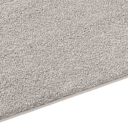 Kurzflor Teppich | Flauschiger Flachflor für Wohnzimmer, Esszimmer, Schlafzimmer oder Kinderzimmer | Grau
